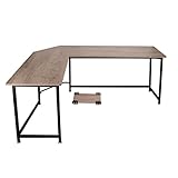ZTTTD Einteiliger Computer-Büro-Schreibtisch aus Holz in L-Form/Ecke
