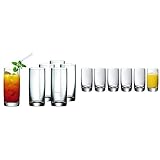 WMF Easy Longdrinkgläser Set 6-teilig 350ml, Cocktailglas, Kristallglas, spülmaschinengeeignet & Easy Plus Saftgläser Set 6-teilig, Gläser 250 ml, Kristallglas spülmaschinengeeignet, bruchsicher
