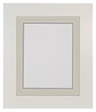FRAMES BY POST Metro Weiß Foto Bilderrahmen Posterrahmen mit Doppel Hellgrau auf dunkelgrauem Passepartout 60x80 cm für Bildgröße 50x70 cm