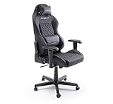 Robas Lund DX Racer D73 Gaming Stuhl Bürostuhl Schreibtischstuhl mit Wippfunktion Höhenverstellbarer Drehstuhl PC Stuhl Ergonomischer Chefsessel, schwarz-Naht rot