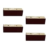 Rechteckige Ersatzbeine for Sofas Massivholz, Stützbeine for DIY-Möbel, Couchtisch/Bett/Bücherregal/Nachttisch/Schrankbeine,3 Farben,mit Schrauben,rutschfeste Matte,4 Stück (5 cm / 2 Zoll, rotbraun qi