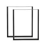 Supfine 2 x Tischbeine aus Stahl, Möbelfuß mit Schrauben, Füße für Esstisch, quadratisch, für Couchtisch, Basteln, Schwarz