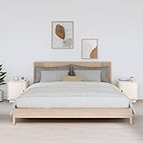 TALCUS Möbel mit Nachttisch 2 Stück weiß 40x34x45cm Massivholz Kiefer