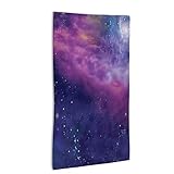 IUBBKI niBBuns Weltraum-Thema, Handtuch-Set, Badetücher, Handtücher, Sternhaufen, Hotelqualität, super weich und sehr saugfähig, Mikrofaser-Handtuch, lila-blau, 40 x 80 cm
