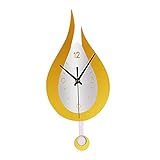 Bddalpke 30,5 cm leise Pendel-Wanduhr für Wohnzimmer, Schlafzimmer, Büro, Dekoration (Gold)