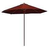 NOALED Langlebiger Aluminium-Sonnenschirm, 2,7 m achteckiger Sonnenschirm, hölzerner Garten-Sonnenschirm, Faltbarer UV-Schutz, wasserdicht für Strand/Pool/Terrasse, Zelt, Überdachung, Son