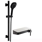 Badewanne/Wanne/Dusche Mischbatterie Dusche Badezimmer Einhebel-Wannenmischbatterie mit Duschaufsatz Wandmontierte Badewannenarmatur Badezimmerarmaturen Mischbatterie-Chrome-A (Schwarze Bade