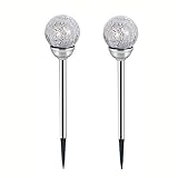 WOFDALY Solarlampen Für Außen Garten 2 Stück, Solarleuchten Garten, Wasserdicht Auto Ein/Aus Für Bäume, Rasen, Für Außen Garten Weg Hinterhöfe Rasen Beleuchtung