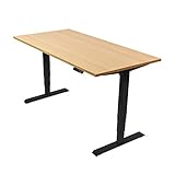 Ergotopia® Elektrisch höhenverstellbarer Schreibtisch | 5 Jahre Garantie | Ergonomischer Steh-Sitz Tisch mit Memory Funktion | Beugt Rückenschmerzen vor & Macht produktiver (160x80 cm, Buche, S)