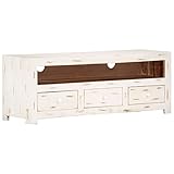 Lowboard mit 3 Schubladen und 1 Fach, TV Schrank TV Board TV Bank Fernsehtisch Fernsehschrank Medienkonsole für Wohnzimmer, Unterhaltungsraum, 110x30x40 cm Weiß