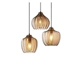 Hängeleuchte Glas Kronleuchter Restaurant Light Modern Minimalistische Persönlichkeit Bett Nordic Bedroom Bar Treppenhaus Light Pub Dekoration Beleuchtung Pendelleuchte (Color : Amber color C)
