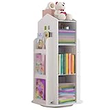 YHRJ Kinderbücherregal mädchen Bücherregal Weiß,Drehbares Kinderbücherregal, Spielzeug-Aufbewahrungsregal Für Kindergartenböden, Kleines Hausförmiges Regal, Einfache Installation (Color : Weiß)