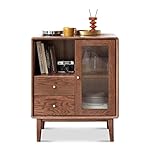 Regal, Sideboard-Buffetschrank mit verstellbarem Regal, Küchenschrank mit 2 Schubladen, Konsolentisch mit Schrank, für Wohnzimmer, Schlafzimmer, Flur (Farbe: Walnuss, Größe: 65 * 40 * 80)