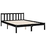 Tidyard Massivholzbett mit Kopfteil Bettgestell Bett Holzbett Bettrahmen Lattenrost Schlafzimmerbett Hotelbett Designerbett Seniorenbett Jugendbett 120 x 190 cm (B x L) (4FT Small Double)