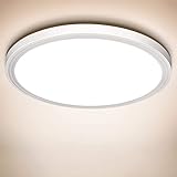Led Deckenleuchte Flach Rund Deckenlampe 18W - Modern Weiß 4000K 1600LM Led Lampen Led Deckenbeleuchtung für Badezimmer Schlafzimmer Wohnzimmer Küche Bad Keller Balkon,Ultra Dünn Ø 230*H24mm IP44