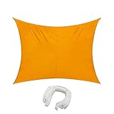 jarolift Sonnensegel Rechteckig, Wasserdicht, Sonnenschutz Sichtschutz für Terrasse Garten Balkon, Polyestergewebe 500 x 400 cm, Gelb