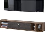 Schwebende Medienkonsole, Wandmontierter TV-Ständer, TV-Schrank-Set-Top-Box, Walnussfarbe/140 cm