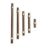 Schrankgriffe/Möbelgriffe 6. Stck Nordische Stil Kombination aus Messing und Schwarz Walnuss Holz Schrank Griff Tür Zuggriff Farbverstellbarer Griffknopf Schubladengriffe ( Color : Bw single hole )