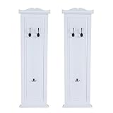 Mendler 2er-Set Garderobenpaneel-AM Garderobe Wandgarderobe Wandhaken 109x28x4cm - weiß lackiert