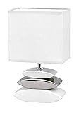 Fischer & Honsel Tischleuchte Liner 1x E14 max. 25,0 Watt, weiß, Stoffschirm, 53581, 17 x 10 x 29 cm (LxBxH)