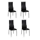 BULANED Esszimmerstühle 4 STK., Küchenstühle, Essstühle, Esstisch Stühle, Dining Chairs, Armlehnstuhl, Stühle Esszimmer Set, Armlehnenstuhl, Schwarz Kunstleder