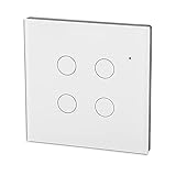 BOLORAMO WiFi RF Smart Light Dimmer Schalter, störungsbeständiges 10A Typ 86 Relais Optionale Hintergrundbeleuchtung Neutral Live Line Smart Touch Lichtschalter für Zuhause