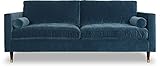 JVmoebel Design Blau Sofa 3 Sitzer Chesterfield Stoff Couch Sofa Polster Sofas Neu Luxus