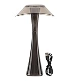 Algado LED-Tischlampe, Pilzlampe, USB-Aufladung, Touch-Lampe, Nachtlicht, 3 Beleuchtungsmodi, Wiederaufladbare Lampe mit Berührungssensor für Zuhause, Zimmer(Rauchgrau)