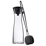 WMF Basic Wasserkaraffe mit Reinigungsbürste, Glas-Karaffe 1l, Silikondeckel, CloseUp-Verschluss