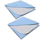 2er Set Inkontinenz Unterlage waschbar Auflage Betteinlage Nässeschutz Bettunterlage wasserdicht Matratzenauflage Weiß (35 x 40 cm)