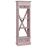 TEKEET Startseite Möbel Highboard 60x30x180 cm Größe Massives Mahagoni Holz