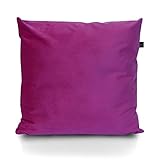 LILENO HOME Samt Kissenbezug 45x45 cm [Violett] - 2er Set Samt Kissenhülle [ohne Füllkissen] - wasserabweisender Samt Kissenbezug mit verstecktem Reißverschluss - als Sofa u. Deko Kissen