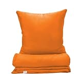 COZY HEAVEN | 100% Eukalyptus Bettwäsche | Tencel™ Lyocell | Hochwertig | Weich | Nachhaltig | Antibakteriell & Milbenfrei | Atmungsaktiv & Thermoregulierend (Happy Orange, 135x200 + 40x80)