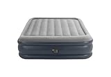 Intex Deluxe Pillow Rest Raised Luftbett - Queen - 152 x 203 x 42 cm - Mit eingebaute elektrische Pumpe, Top: Grey/Bottom: Blue