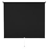 deko-raumshop Verdunkelungsrollo Springrollo Mittelzugrollo Rollo Breite 60 bis 200 cm Stoff lichtundurchlässig verdunkelnd abdunkelnd Fenster Sonnenschutz Hitzeschutz (130 x 180 cm, Schwarz)