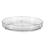 YOPOTIKA 2 Stück Clear Lazy Susan Plattenspieler- Organizer Rotierender Gewürzregalbehälter für Kühlschrank, Speisekammer, Küchenschrank