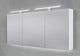 Intarbad ~ Spiegelschrank 160 cm 2X Multi LED Acryl-Aufsatzleuchte Doppelspiegeltüren Shorewood IB1978