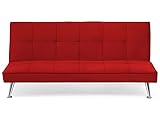 Schlafsofa rot Klappcouch Bettsofa mit Bezug aus gestepptem Polyester Hasle