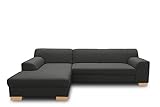 DOMO. collection Ecksofa, Sofa in L-Form, Eckcouch, Couch Ecke, anthrazit, 157 x 273 cm