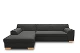 DOMO. collection Ecksofa, Sofa in L-Form, Eckcouch, Couch Ecke, anthrazit, 157 x 273 cm