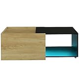 EVURU Couchtisch mit Stauraum Tisch Wohnzimmer Tisch Sofatisch Coffee Table Couchtisch klein Wohnzimmertisch mit ausziehbarem Tischplatte