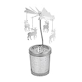 ABOOFAN Glas-Kerzenhalter Kerzenständer Drehbarer Kerzenhalter Weihnachts-Tischaufsatz Weihnachtsdekoration Hausdekoration Für Zuhause Kleine Kerze Kerzenständer Teelicht