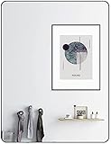 JUNZAI Wandmontierte Kosmetikspiegel, Wandspiegel, Badezimmerspiegel, Abgerundeter rechteckiger Spiegel, Metallrahmen, Schminkspiegel, Wandspiegel für Badezimmer, Wohnzimmer, Schwarz (Größe: 30