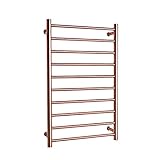 Handtuchwärmer, Tatic Elektrisch beheizter, vorgefüllter Handtuchhalter, flache Leiter für Badezimmer, Badezimmer-Handtuchhalter, Roségold, festverdrahtet/Rosegold/Plug-in (Rose Gold Plug-in) (Rose Go