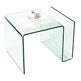 Invicta Interior Extravaganter Glas Couchtisch FANTOME Beistelltisch mit Ablagefach für Magazine transparent