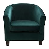 Rosnek Samt Sesselbezug Stretch Sesselhusse,2-Separate-Teile Clubsessel Sessel Bezug für Eine Einfache Reinigung,Cocktailsessel Armchair Sesselhussen mit Armlehne Hussen für Sessel