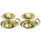 PATIKIL Retro Eisen Kegel Kerze Halterung Set von 2 Gold Einfach Kerzenleuchter Halterung Kerze Lichtständer für Tisch Mittelpunkt Party Hochzeit Essen Dekoration