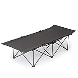 qeedo Quick Jimmy XXL Feldbett faltbar (210 x 81 cm) Campingliege bis 150 kg - Darkgrey