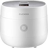 CUCKOO CR-0675F | 6 Tassen (ungekocht) Micom Reiskocher | 13 Menüoptionen: Quinoa, Haferflocken, brauner Reis und mehr, Touchscreen, Antihaft-Innentopf | Weiß
