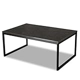 VEIKIN DESIGN Couchtisch Madrid Black | Naturstein schwarz Nero Assoluto | 80 x 50 cm, Höhe 35 cm | Design Wohnzimmertisch Granit Naturstein